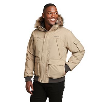 Men's Eddie Bauer Superior Bomber Jacket With Faux Fur Trim Hood