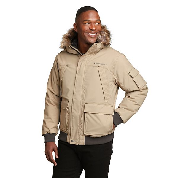 Men's Eddie Bauer Superior Bomber Jacket With Faux Fur Trim Hood