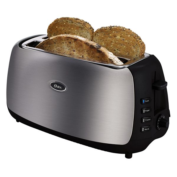 Best Buy: Oster 4-Slice Extra-Long-Slot Toaster Stainless Steel/Black  TSSTTRGM4L