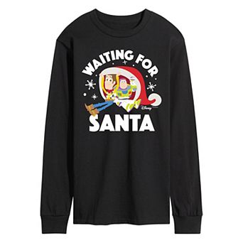 Disney / Pixar's Toy Story Woody & Buzz Lightyear Men's Waiting For Santa Long Sleeve Graphic Tee