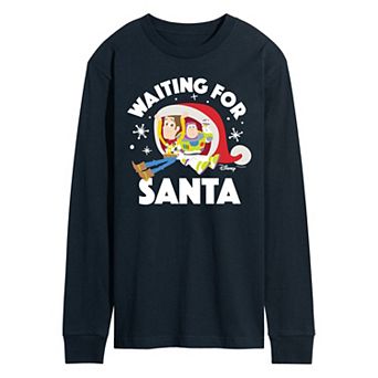 Disney / Pixar's Toy Story Woody & Buzz Lightyear Men's Waiting For Santa Long Sleeve Graphic Tee