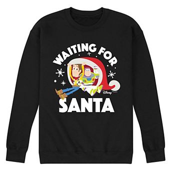 Disney / Pixar's Toy Story Woody & Buzz Lightyear Men's Waiting For Santa Fleece Sweatshirt