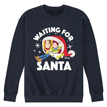 Disney / Pixar's Toy Story Woody & Buzz Lightyear Men's Waiting For Santa Fleece Sweatshirt