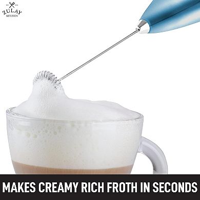 Zulay Kitchen Double Grip Milk Frother for Coffee With Upgraded Holster Stand
