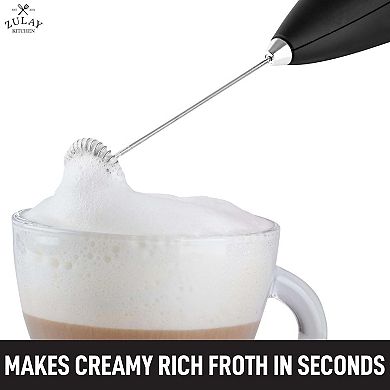 Double Grip Milk Frother For Coffee With Upgraded Holster Stand