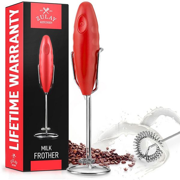 Zulay Milk Handheld Frother With Upgraded Holster Stand