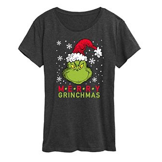 Women's Dr. Seuss The Grinch Merry Santa Graphic Tee