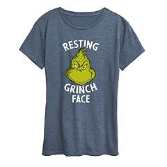 Juniors' Dr. Seuss's The Grinch Green Headshot Cropped Graphic Hoodie