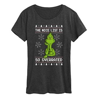 Women's Dr. Seuss The Grinch Nice Is Overrated Graphic Tee