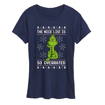 Women's Dr. Seuss The Grinch Nice Is Overrated Graphic Tee