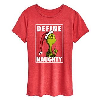 Women's Dr. Seuss The Grinch Define Naughty Graphic Tee
