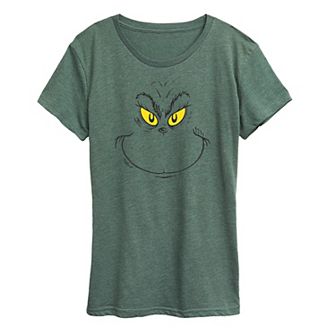 Women's Dr. Seuss The Grinch Face Graphic Tee