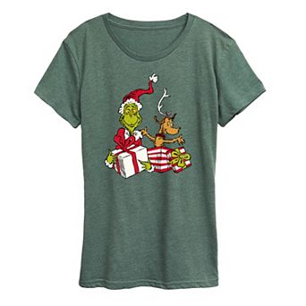 Women's Dr. Seuss The Grinch Max and Grinch Graphic Tee