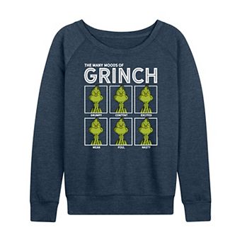 Women's Dr. Seuss The Grinch Many Moods French Terry Long Sleeve Tee