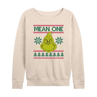 Women's Dr. Seuss The Grinch Mean One French Terry Long Sleeve Tee