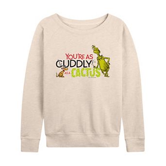 Women's Dr. Seuss The Grinch Cuddly As A Cactus French Terry Long Sleeve Tee