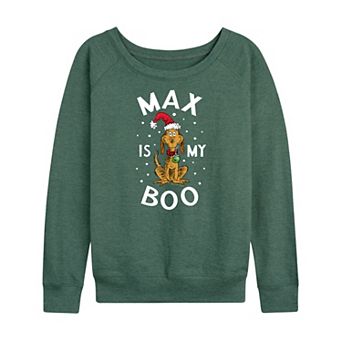 Women's Dr. Seuss The Grinch Max Is My Boo French Terry Long Sleeve Tee