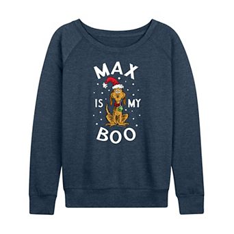 Women's Dr. Seuss The Grinch Max Is My Boo French Terry Long Sleeve Tee