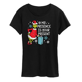 Women's Dr. Seuss The Grinch Presence Present Graphic Tee