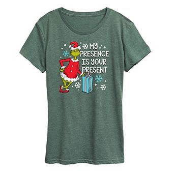 Women's Dr. Seuss The Grinch Presence Present Graphic Tee