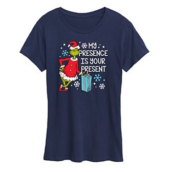 Women's Dr. Seuss The Grinch Presence Present Graphic Tee