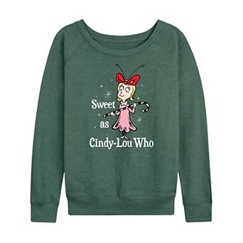 Women's Dr. Seuss The Grinch Cindy Lou Who French Terry Long Sleeve Tee