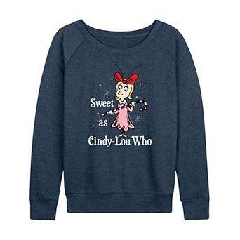 Women's Dr. Seuss The Grinch Cindy Lou Who French Terry Long Sleeve Tee