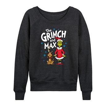 Women's Dr. Seuss The Grinch And Max French Terry Long Sleeve Tee