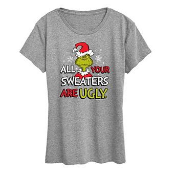 Women's Dr. Seuss The Grinch Sweaters Are Ugly Graphic Tee