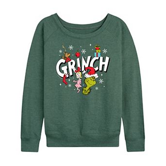 Women's Dr. Seuss The Grinch Logo Group French Terry Long Sleeve Tee