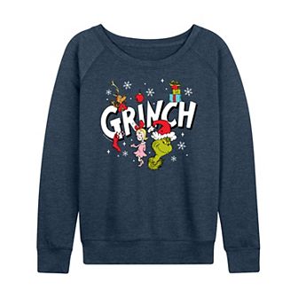 Women's Dr. Seuss The Grinch Logo Group French Terry Long Sleeve Tee