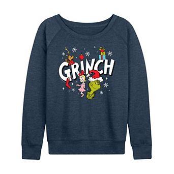 Women's Dr. Seuss The Grinch Logo Group French Terry Long Sleeve Tee