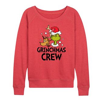 Women's Dr. Seuss The Grinch Grinchmas Crew French Terry Long Sleeve Tee