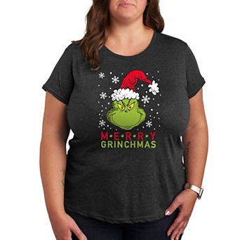 Plus Dr. Seuss The Grinch Merry Santa Grinch Graphic Tee