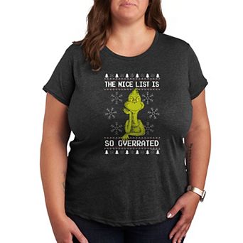 Plus Dr. Seuss The Grinch Nice Is Overrated Graphic Tee