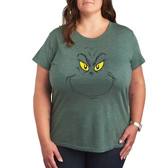 Plus Dr. Seuss The Grinch Face Graphic Tee