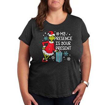 Plus Dr. Seuss The Grinch Presence Present Graphic Tee