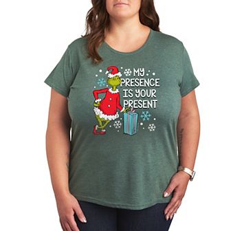 Plus Dr. Seuss The Grinch Presence Present Graphic Tee
