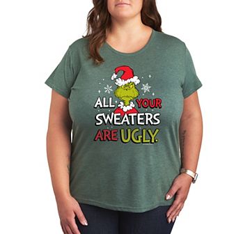Plus Dr. Seuss The Grinch Sweaters Are Ugly Graphic Tee