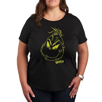 Plus Dr. Seuss The Grinch Face Graphic Tee