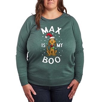 Plus Size Dr. Seuss The Grinch Max Is My Boo French Terry Long Sleeve Tee