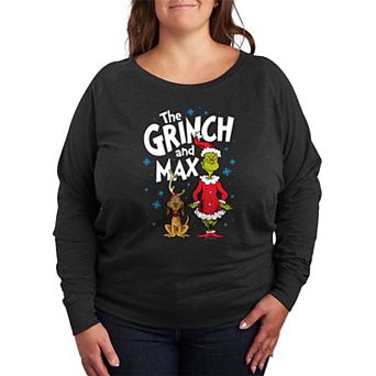 Plus Size Dr. Seuss The Grinch And Max French Terry Long Sleeve Tee