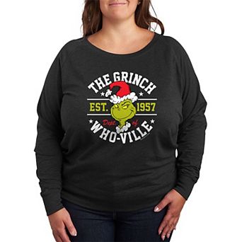 Plus Size Dr. Seuss The Grinch Whoville French Terry Long Sleeve Tee