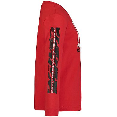Toddler Boys Under Armour Zig Zag Logo Long Sleeve Tee