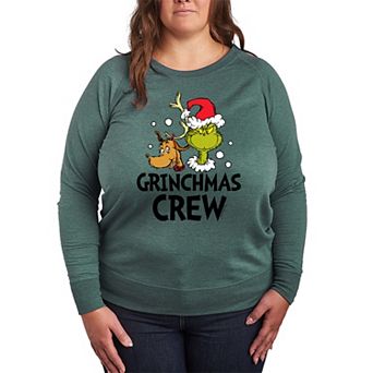 Plus Size Dr. Seuss The Grinch Grinchmas Crew French Terry Long Sleeve Tee