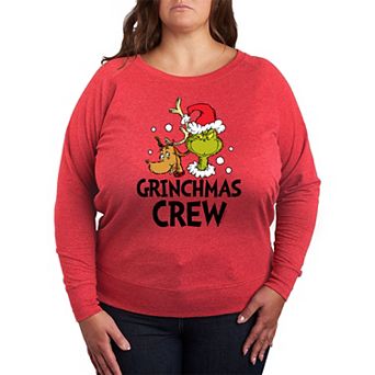 Plus Size Dr. Seuss The Grinch Grinchmas Crew French Terry Long Sleeve Tee