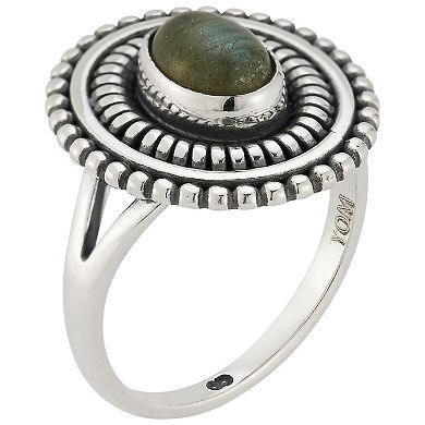 Sunkissed Sterling Sterling Silver Oxidized Oval Labradorite Ring
