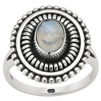 Sunkissed Sterling Sterling Silver Oxidized Moonstone Ring
