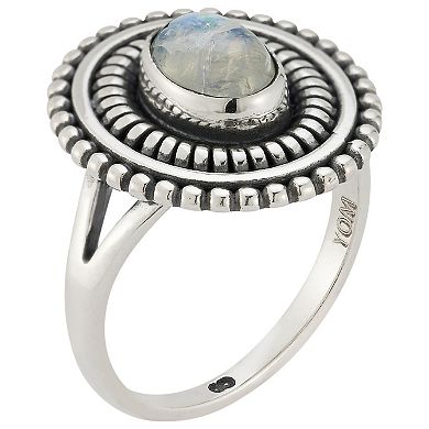Sunkissed Sterling Sterling Silver Oxidized Moonstone Ring