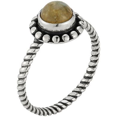 Sunkissed Sterling Sterling Silver Oxidized Labradorite Ring